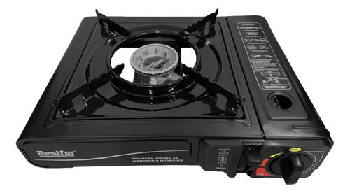 fogareiro fogão portátil com acendimento automático bestfer preto
