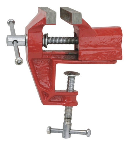 mini torno morsa de bancada base fixa 50mm ourives relogio vermelho