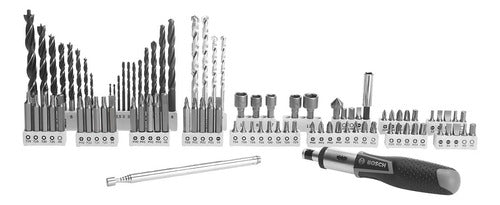 kit de pontas e brocas em titânio bosch v-line 91 peças