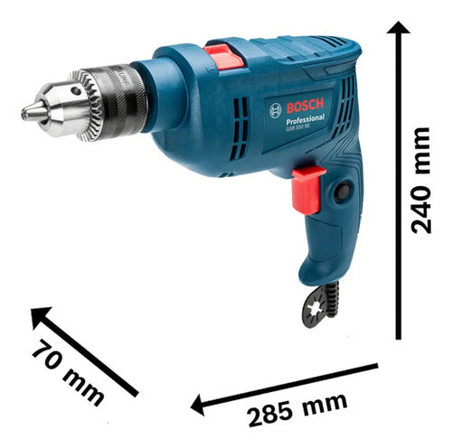 furadeira de impacto bosch gsb 550re 550w c/ 3 brocas azul-turquesa