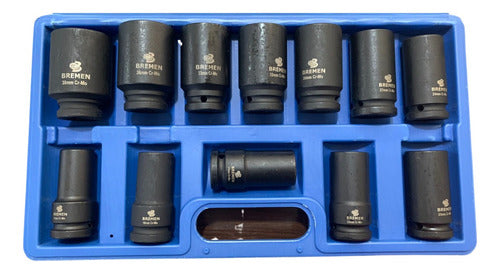 jogo soquete impacto 3/4 sextavado 17-38mm kit 12 pçs bremen