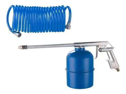 kit pistola de pintura gravidade com 5 peças 8621 bremen cor azul