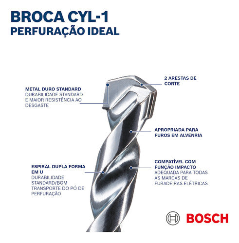 jogo de broca widea p/ concreto bosch com 7 peças