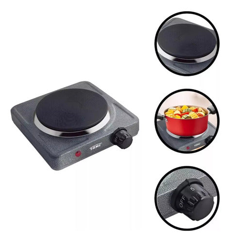 fogão elétrico cooktop 1 prato fame 1000w 220v cinza