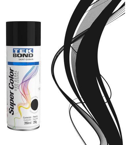 tinta spray preto fosco uso geral tekbond 350ml