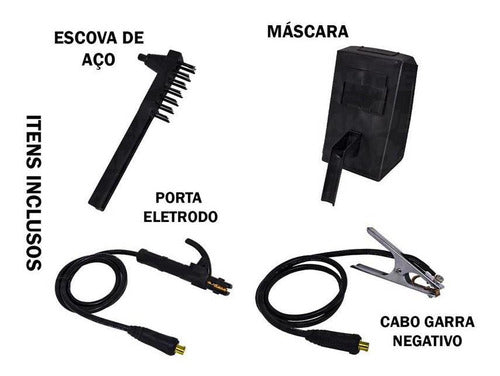 maquina inversora de solda portátil 220v vmi200p vulcan