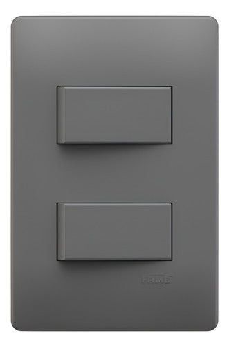 2 interruptores simples cinza acetinado 10a 250v ônix fame 10 a 250v cinza