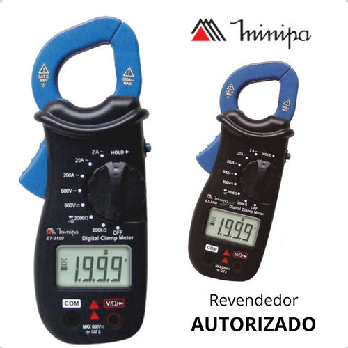 alicate amperímetro digital profissional minipa et3100 mini
