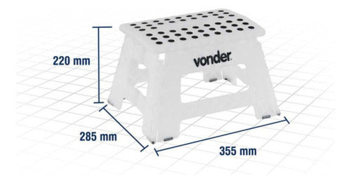 banqueta plástica dobrável transparente 220mm vonder
