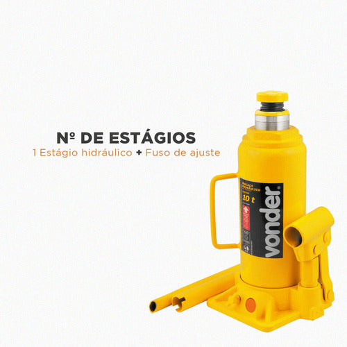 macaco hidráulico garrafa 10 tonelada vonder haste 230-460mm