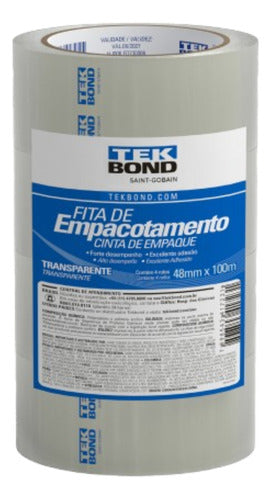 fita de empacotamento kit c/4 tekbond 48mmx100m transparente