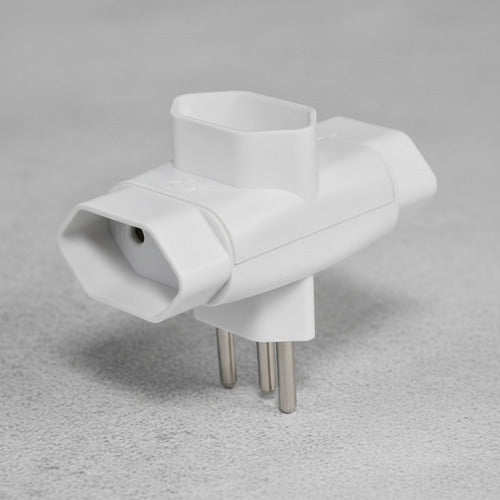 adaptador de tomada flach 3 tomadas 3 pinos 10a bivolt 127/220v