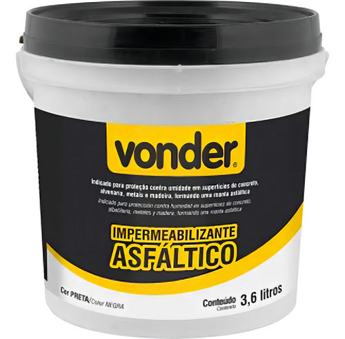impermeabilizante asfaltico 3,6l vonder