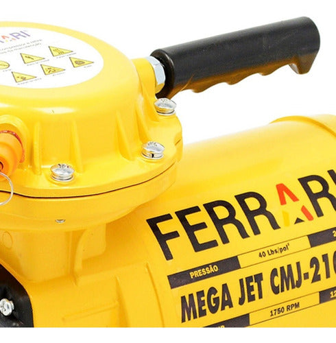 compressor de ar direto c/ kit bivolt mega jet ferrari monofásica