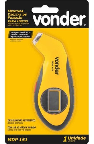 calibrador e medidor digital pressão p/ pneus mdp 151 vonder