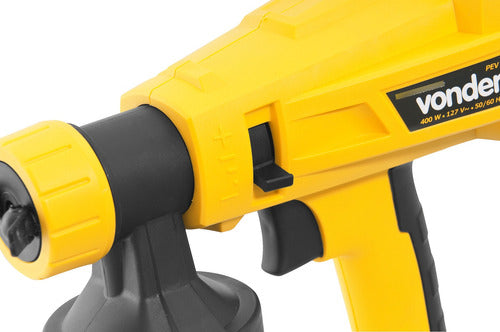 pistola elétrica para pintura pev400 hvlp 800ml vonder amarelo/preto
