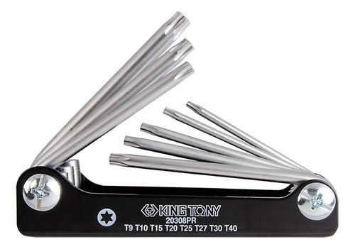 jogo de chave torx tipo canivete 8pçs - king tony 20308pr