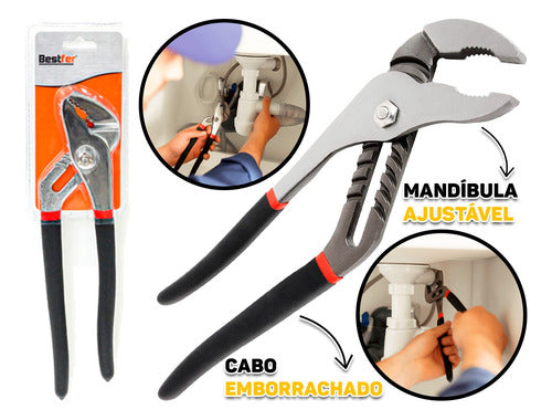 alicate bomba d'água instalações hidráulicas aço 12 bestfer