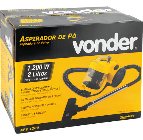 aspirador de pó vonder 1.200w apv 1200 cor amarelo amarelo 220v