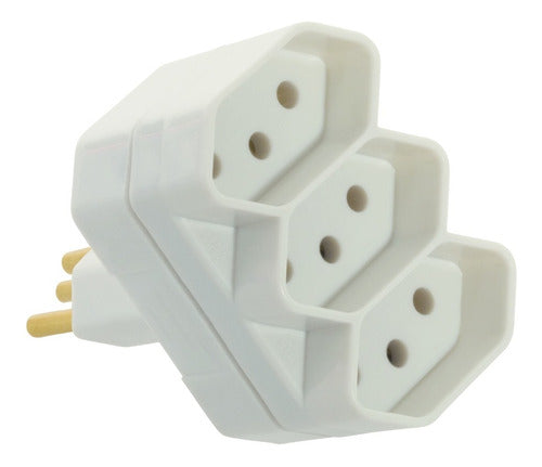 plugue 2p+t 3 saídas 20a/250v sobrepor fame branca