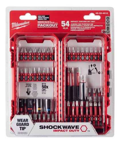 jogo de bits shockwave 54 peças 48-32-4010 milwaukee