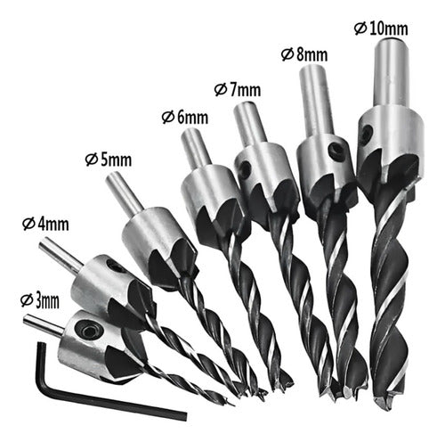 Jogo Broca Escareadora 3pontas 03-10mm 7 Peças Vonder