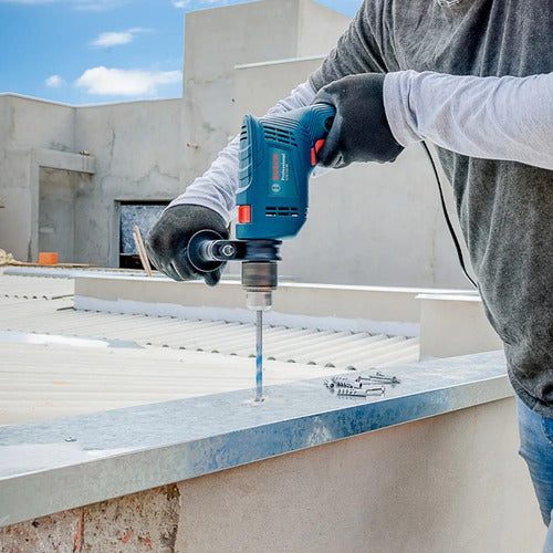 Furadeira De Impacto Bosch Gsb 550re 550w C/ 3 Brocas Azul-turquesa