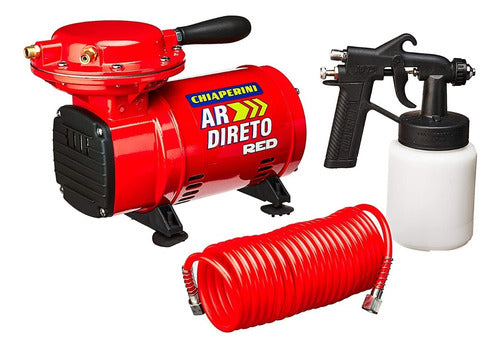 moto compressor de ar direto portátil chiaperini red 1750rpm - vermelho - monofásica
