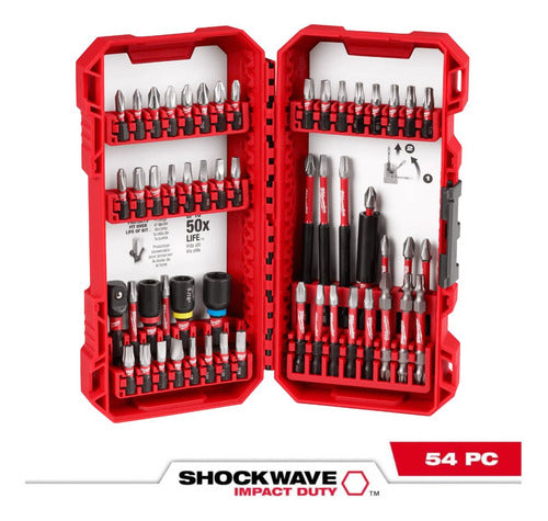 jogo de bits shockwave 54 peças 48-32-4010 milwaukee