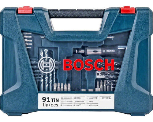 Kit De Pontas E Brocas Em Titânio Bosch V-line 91 Peças