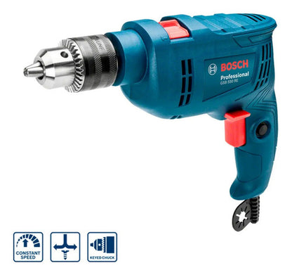 Furadeira De Impacto Bosch Gsb 550re 550w C/ 3 Brocas Azul-turquesa