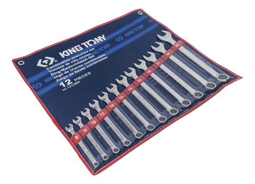 Jogo De Chave Combinada 8 A 22mm 12 Peças King Tony 1212mr P Prateado