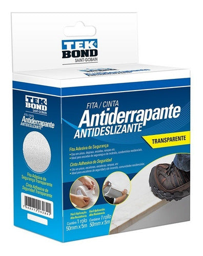 Fita Adesiva Antiderrapante Transparente 50mmx5m Tekbond