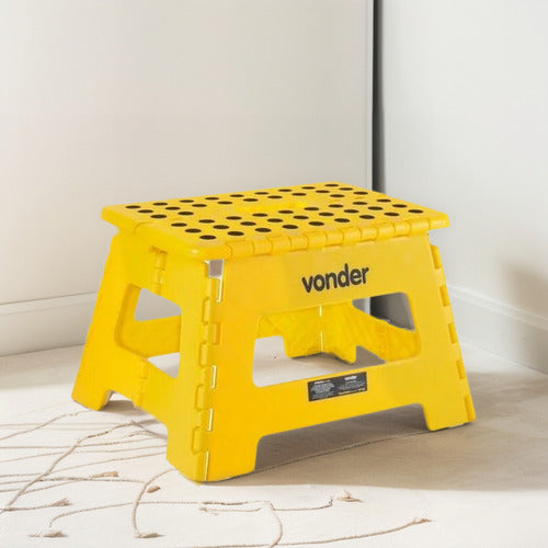 Banqueta Plastica Dobravel 220mm Amarela Vonder
