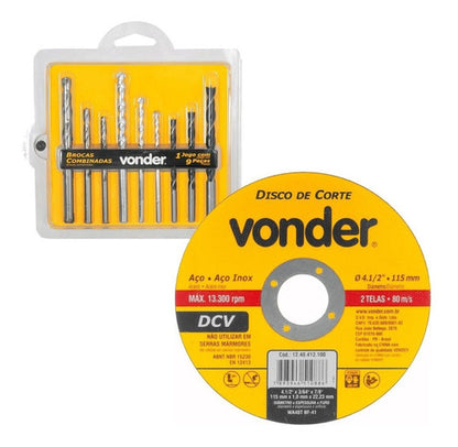 Kit Esmerilhadeira 4.1/2 750w E Furadeira 1/2  710w Vonder