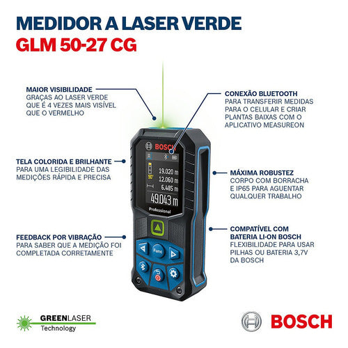 medidor trena laser bosch glm 50-27 cg