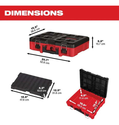 maleta caixa espuma modular packout 48-22-8450 milwaukee