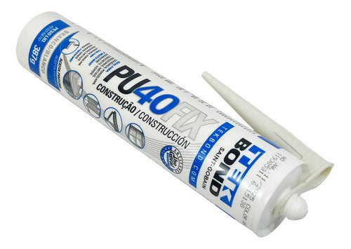 Cola Silicone Adesivo Pu40fix Branco Cartucho 387g Tekbond