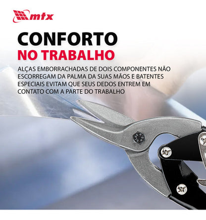Tesoura Manual Para Cortar Chapa Corte Reto 10pol. 250mm Mtx