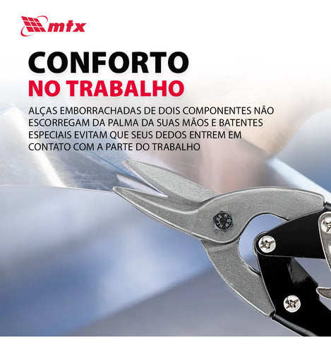 Tesoura Manual Para Cortar Chapa Corte Reto 10pol. 250mm Mtx