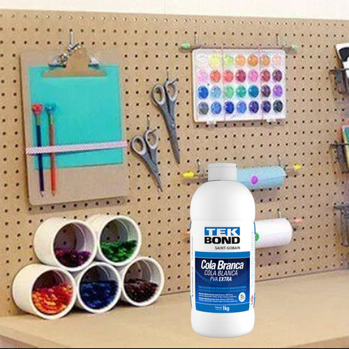 Cola Branca Pva Extra 1kg Artesanato Madeira Tekbond