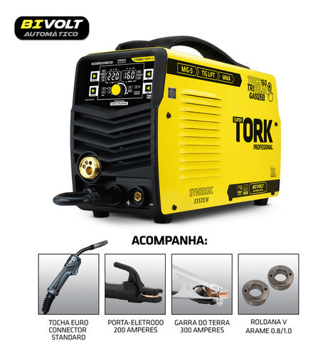 Maquina Solda Inversora Mig Gás Flex 160a Super Tork 5kg Amarelo