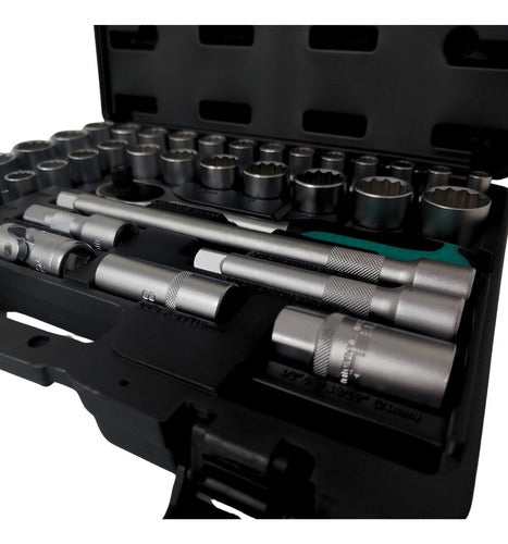 Jogo Kit De Soquetes Chave Catraca Encaixe 1/2 Pol Com 39 Pe