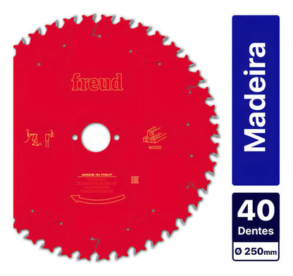 Disco De Serra 10 Pol 40 Dentes Pra Madeira Freud Fr23w002t Vermelho