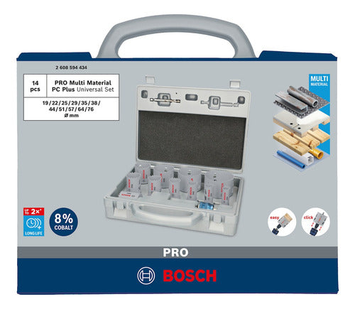 jogo serra copo pro multi material bosch 14 peças 19 a 76 mm