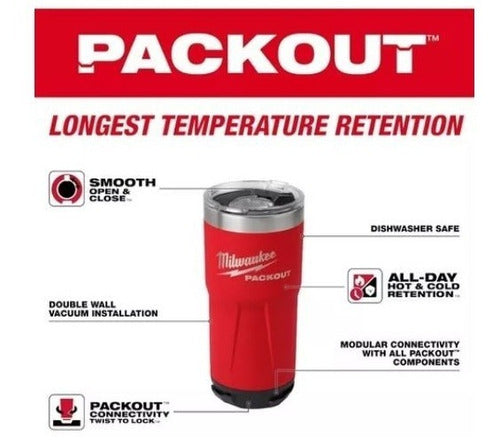 Copo Térmico Vermelho 590ml (20oz) Packout Milwaukee