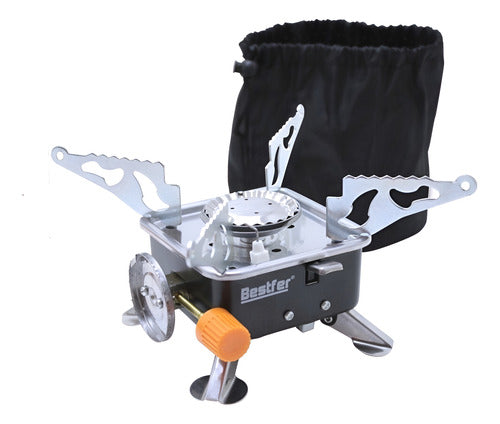 Fogareiro Portatil Dobravel Para Camping E Viagem Bestfer Gá