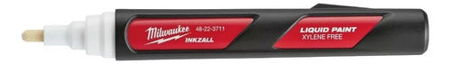 caneta marcador industrial pt media branco inkzall milwaukee