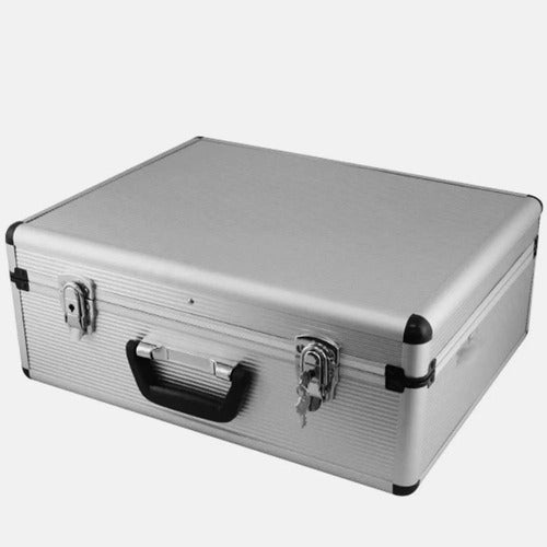 fertak maleta padrão aluminio média prata com divisórias