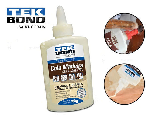 Cola Para Madeira Tekbond Cola Madeira 100g Cor Branco